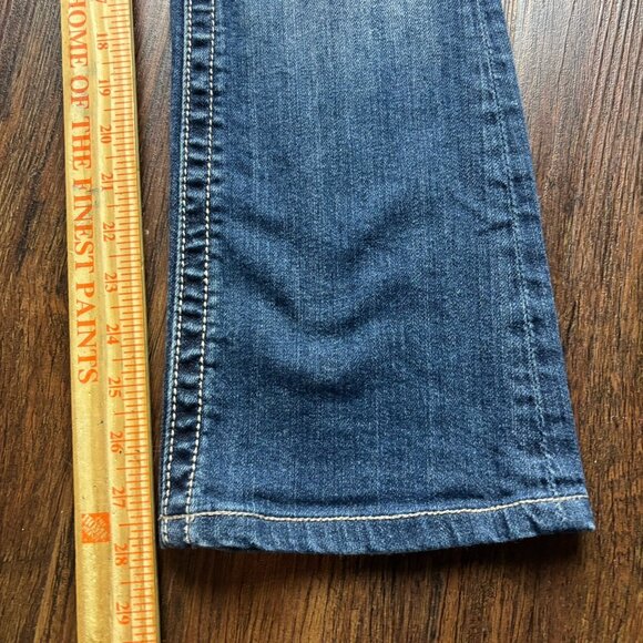 Miss Me Boot Jeans Rhinestones Studded Distressed Medium Wash Size 25 - Picture 10 of 12